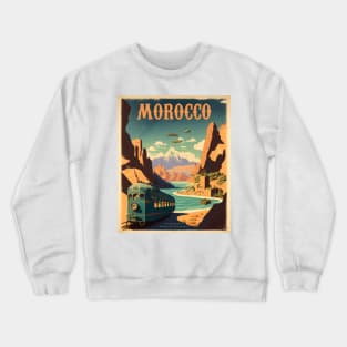 Morocco Desert Vintage Travel Art Poster Crewneck Sweatshirt